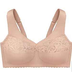 Glamorise Cotton Magic Lift Support Unlined Wireless Full Coverage Bra- Size 46D